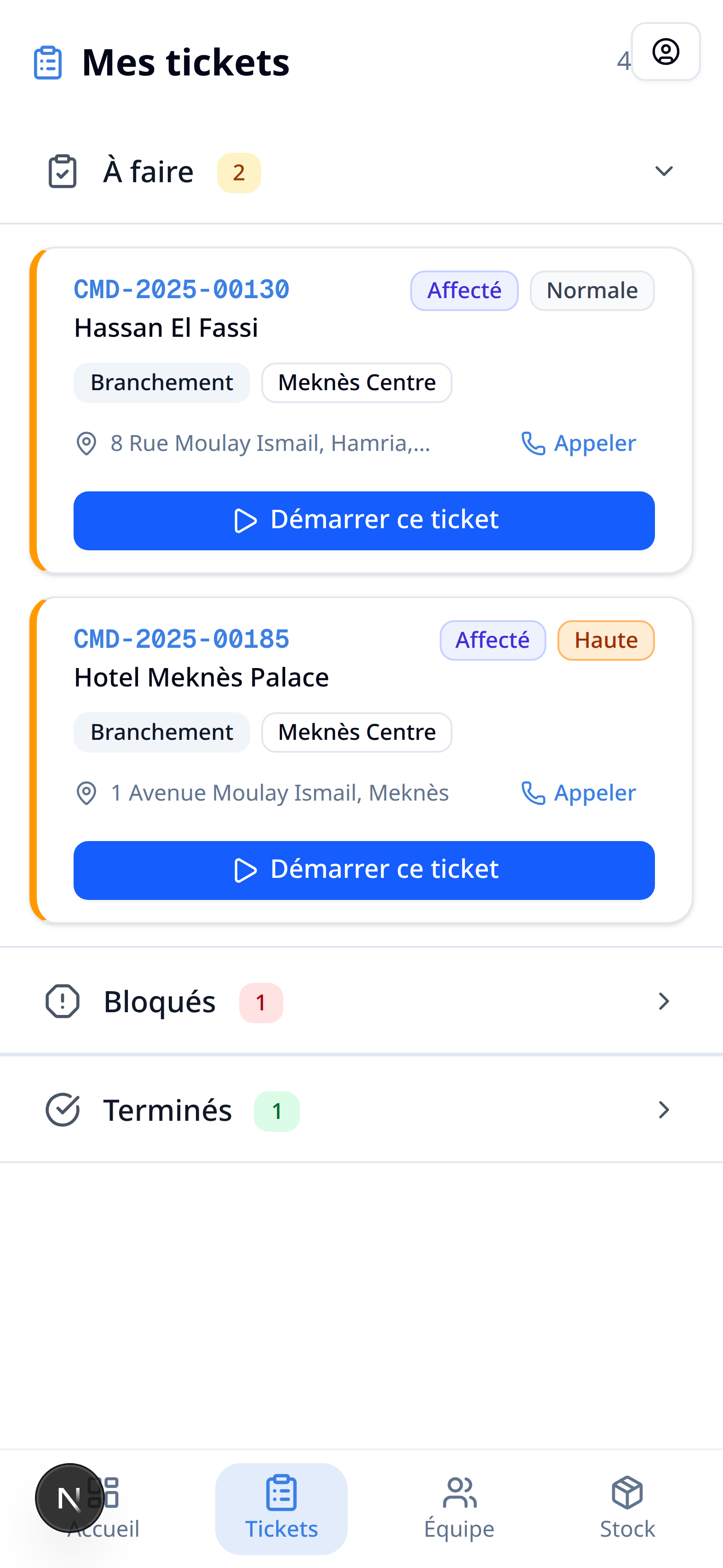 Tickets détail